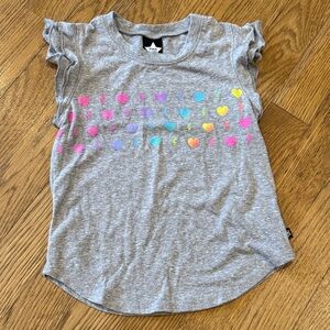 Pixielane Gray Tee with Colorful Heart Pattern 2T LIKE NEW